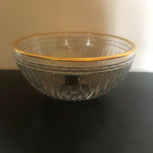 Waterford Crystal Bowl Marquis 24K Gold Trim Made in Slovenia 8 1/4 Inch